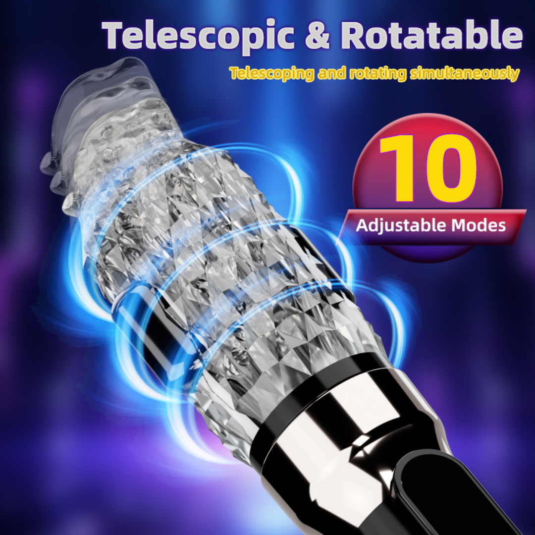 telescopic and rotatable Automatic Vibrating Male Masturbator 10 adjustable modes 