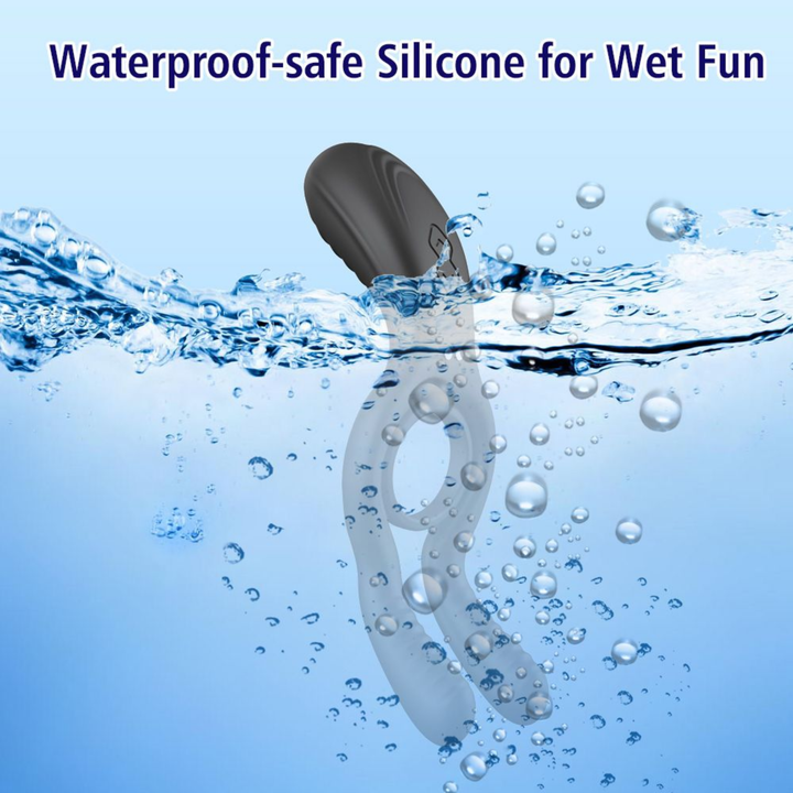 waterproof for wet and wild fun Cock ring with Clit and Ball Vibrator 