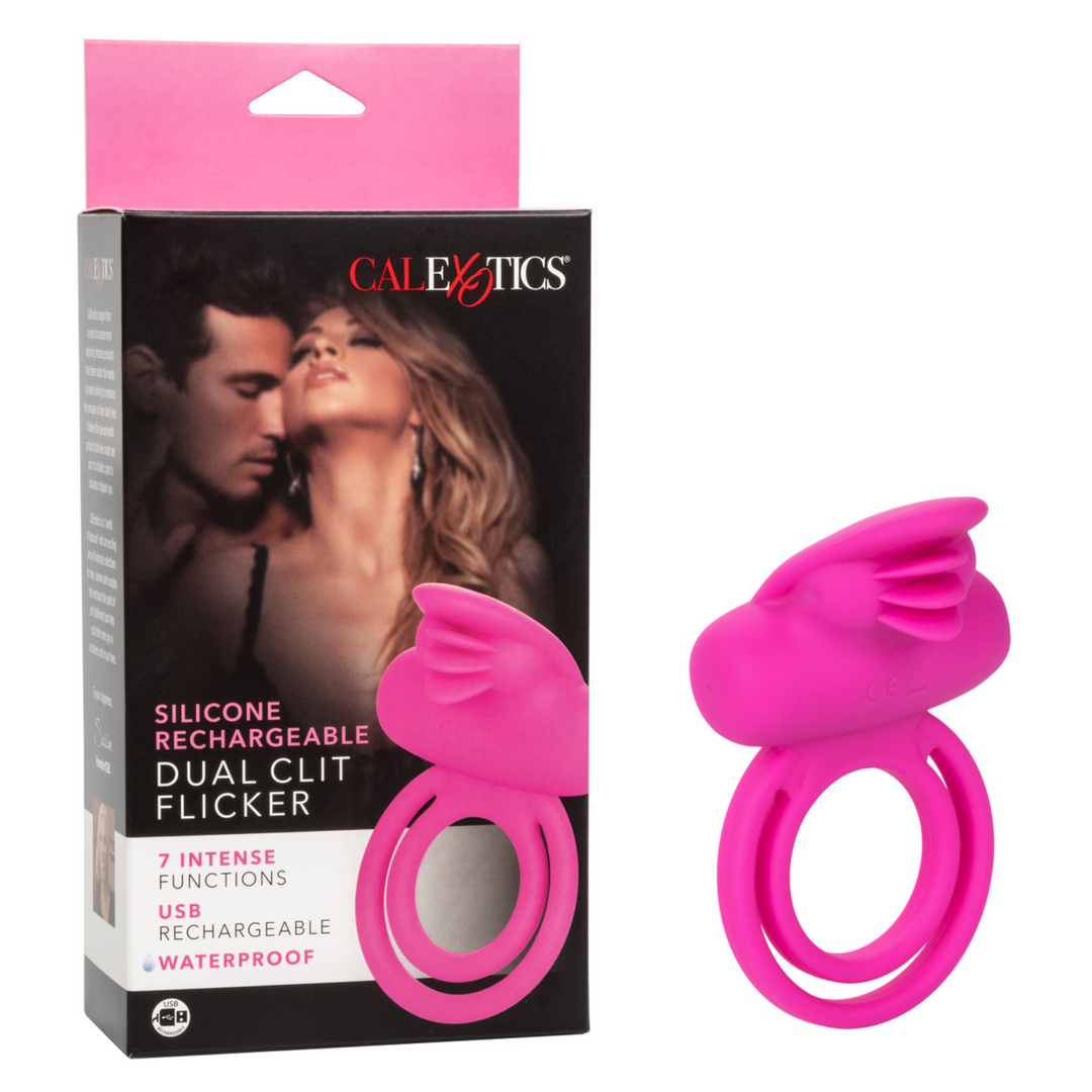 Silicone Rechargeable Dual Clit Flicker Vibrating Cock Ring TooTimid.com Silicone Rechargeable Dual Clit Flicker Vibrating Cock Ring TooTimid.com