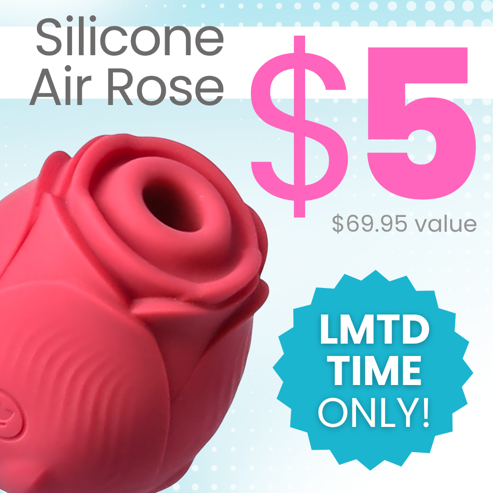 Rose Sex Toy Air Pulse Stimulator with Thicker Lip for Stronger Suction!