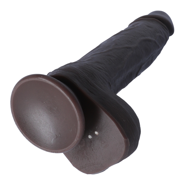 backside of Chocolate Thunder thrusting dildo from TooTimid view of charging port 