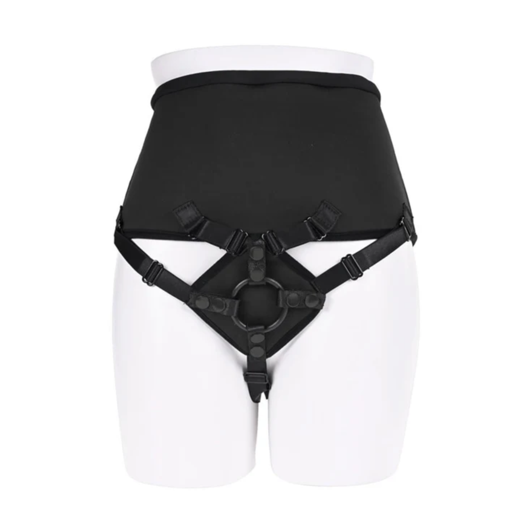 Sportsheets High Waisted Corset Strap-On on a mannequin front view 