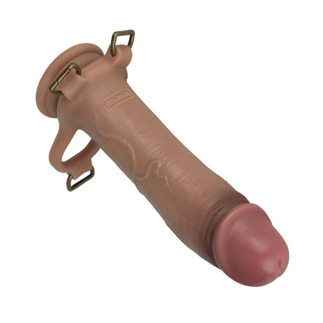 top view of INGEN 10 inch Enhanced Hollow Strap-on Set  dildo 