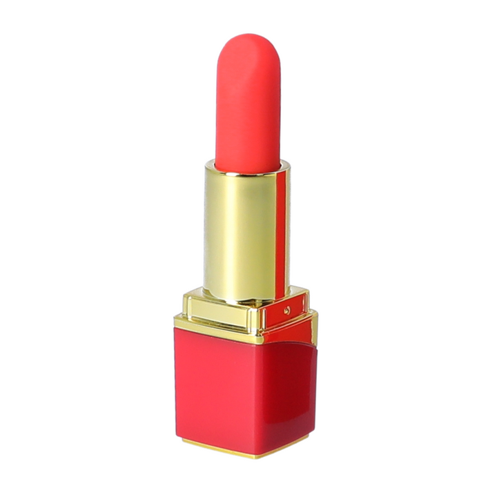 Rechargeable Lipstick Vibrator with discreet cap removed 