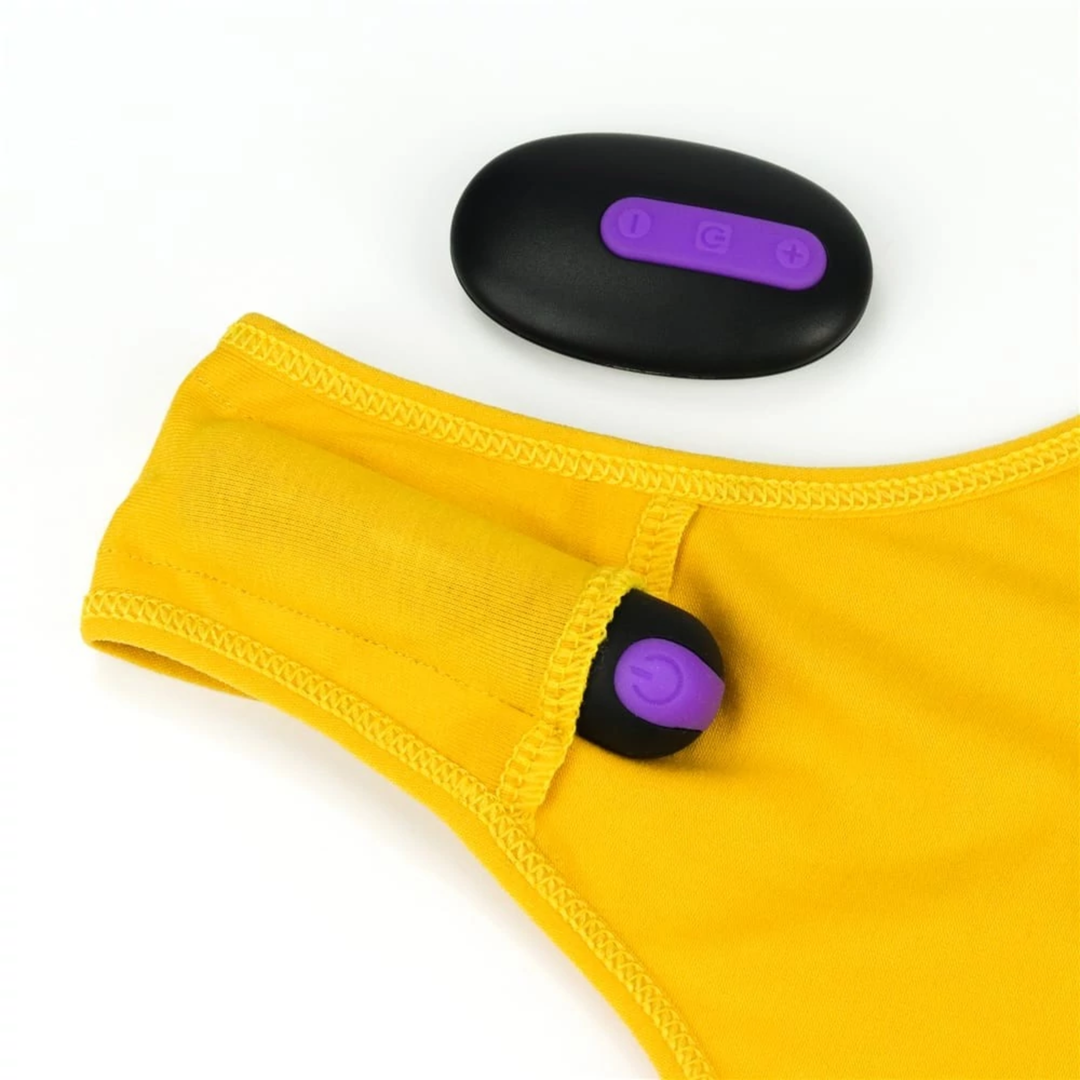 bullet vibrator from INGEN Bitch Vibrating Panties as seen inside of pocket 