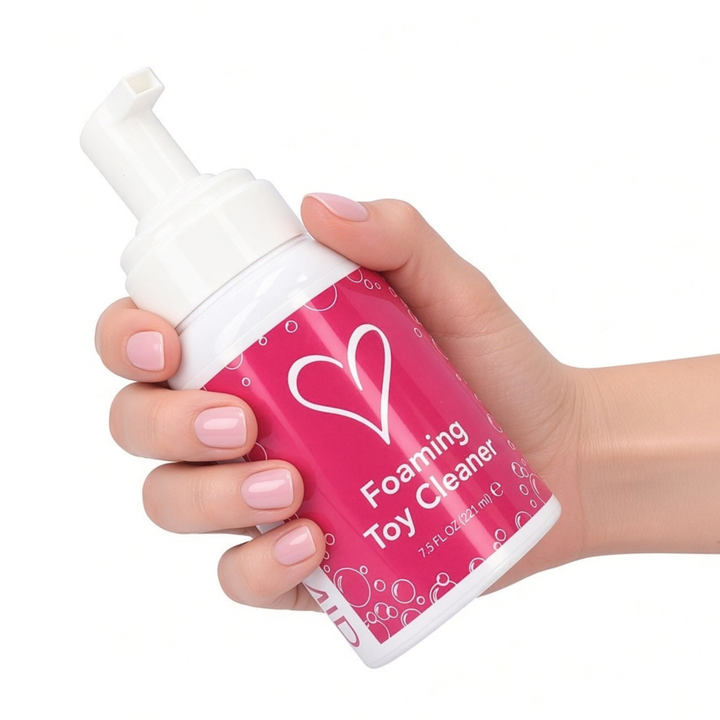 hand holding TooTimid Foaming Toy Cleaner
