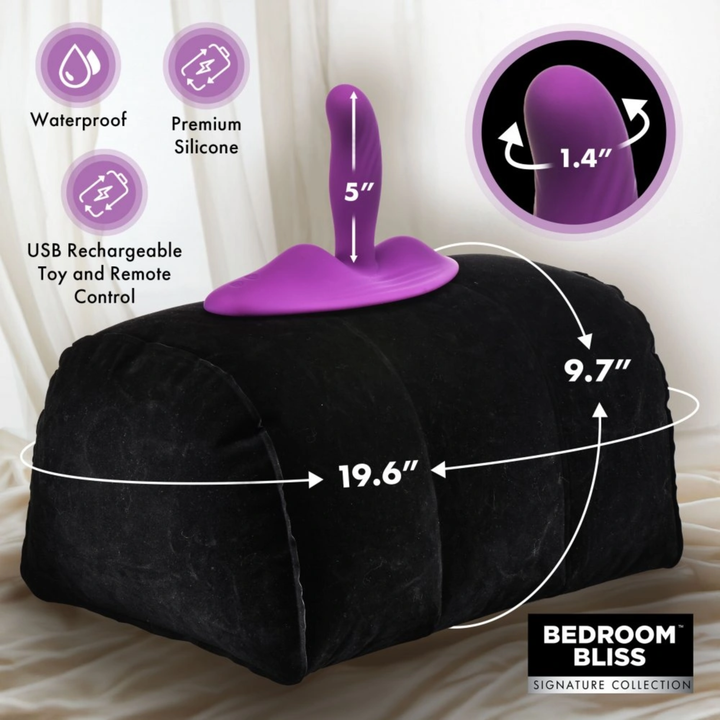 Bedroom Bliss Love Rider Vibrating Cushion product size dimensions 