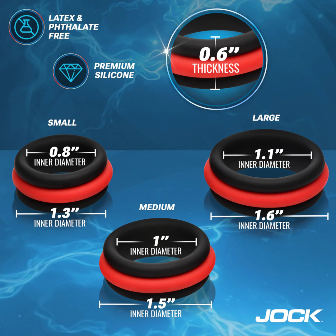 product size dimensions for Jock Enhancers 2-in-1 Silicone Cock Ring Set 