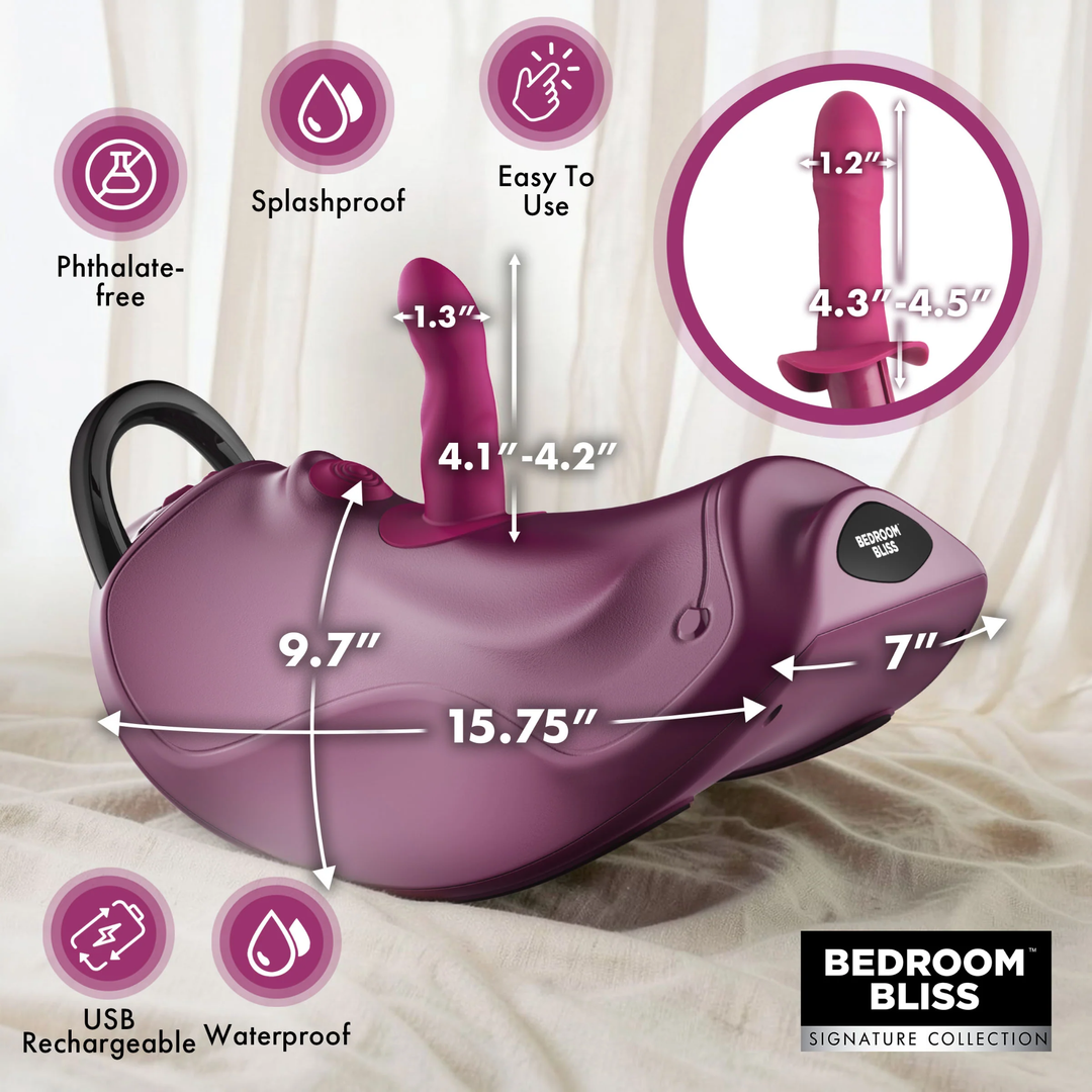 product size dimensions Bedroom Bliss Wild Ride Rocking Saddle Rechargeable Sex Machine