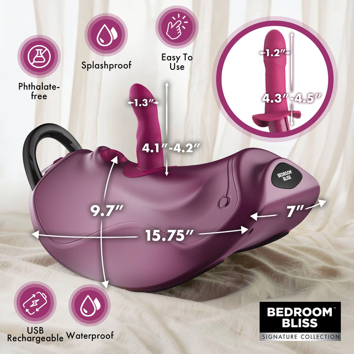 product size dimensions Bedroom Bliss Wild Ride Rocking Saddle Rechargeable Sex Machine