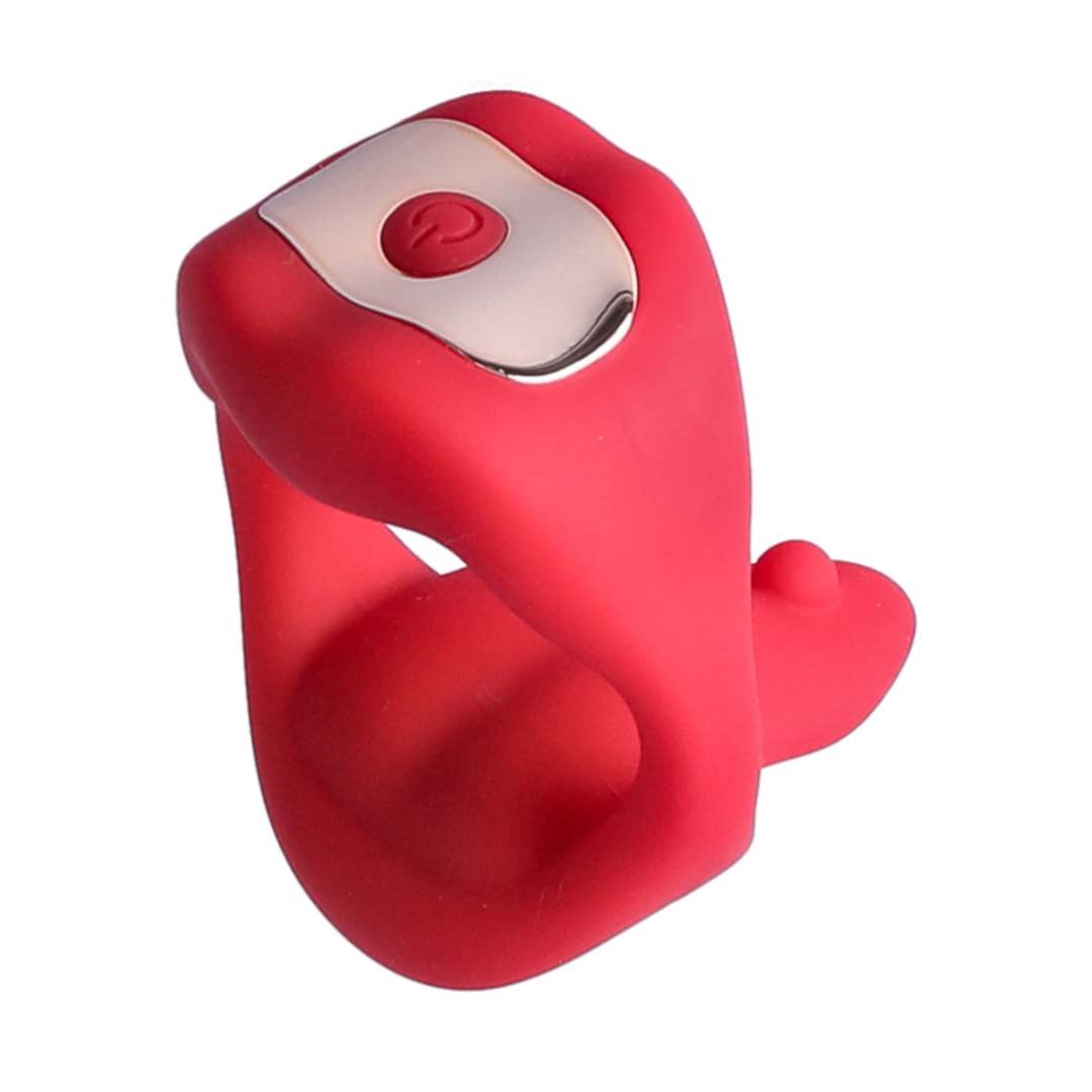 view of base of tongue from Vibrating Mouth Cock Ring 