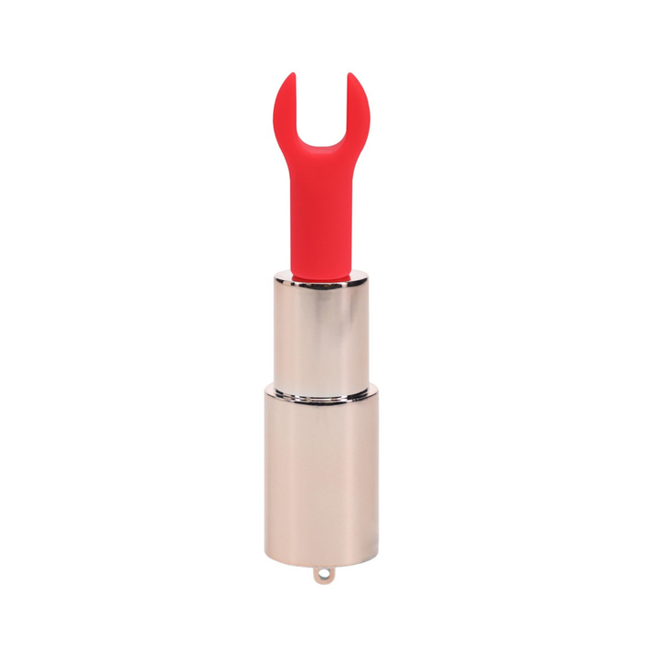 Loveline Candy Lipstick Rechargeable Silicone Vibrator with prong attachment 