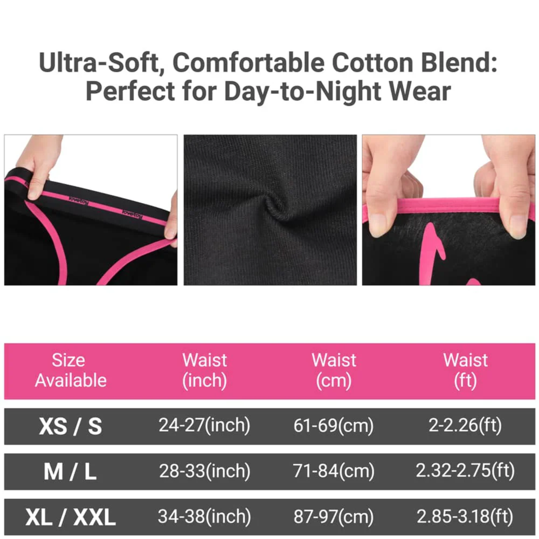 ultra soft comfortable cotton blend perfect for day to night wear. different size dimensions INGEN Printed Slut Vibrating Sexy Panties