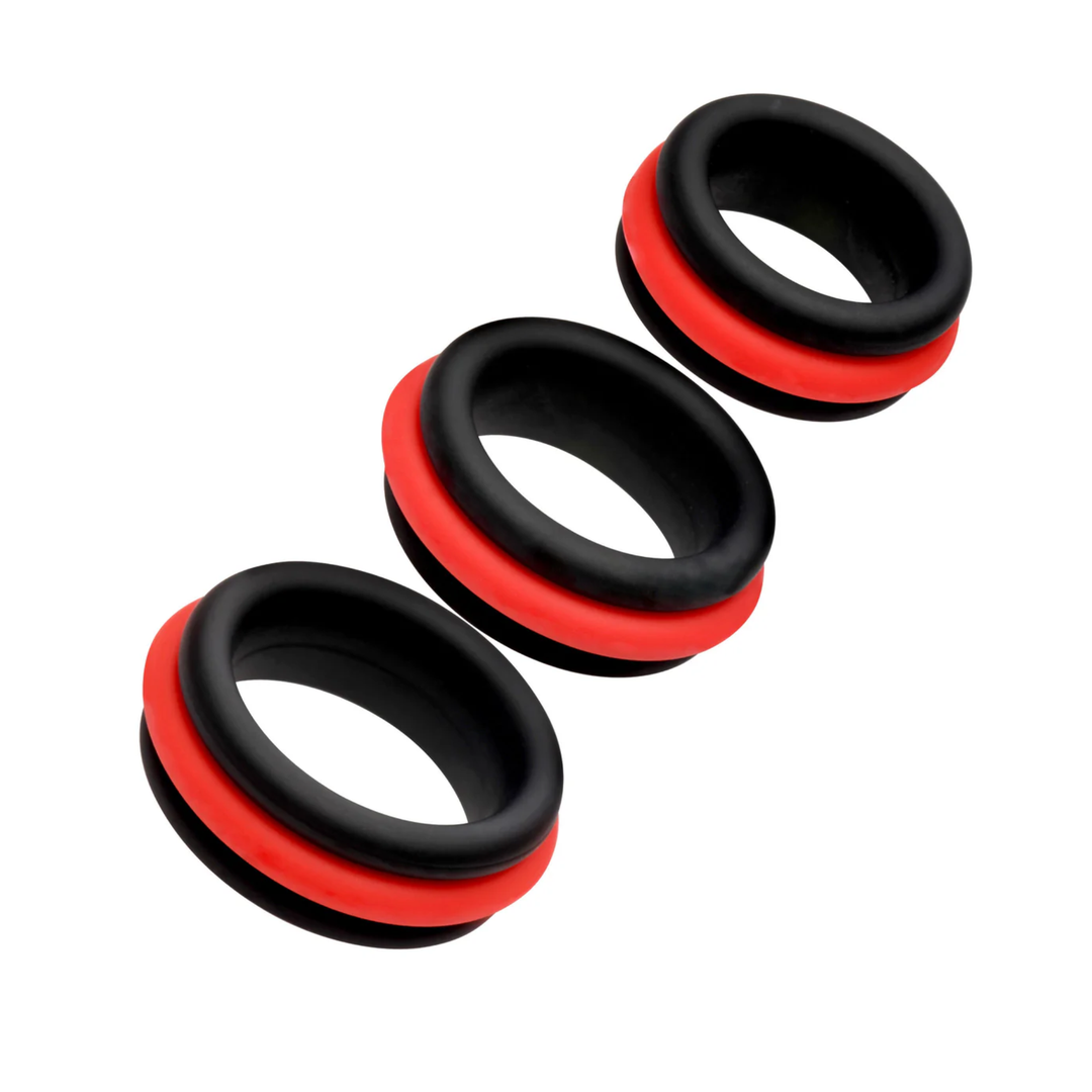 full product view of Jock Enhancers 2-in-1 Silicone Cock Ring set of 3 