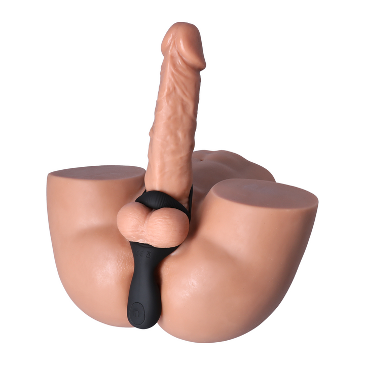 taint tickling double cock ring as seen on realistic male masturbator 