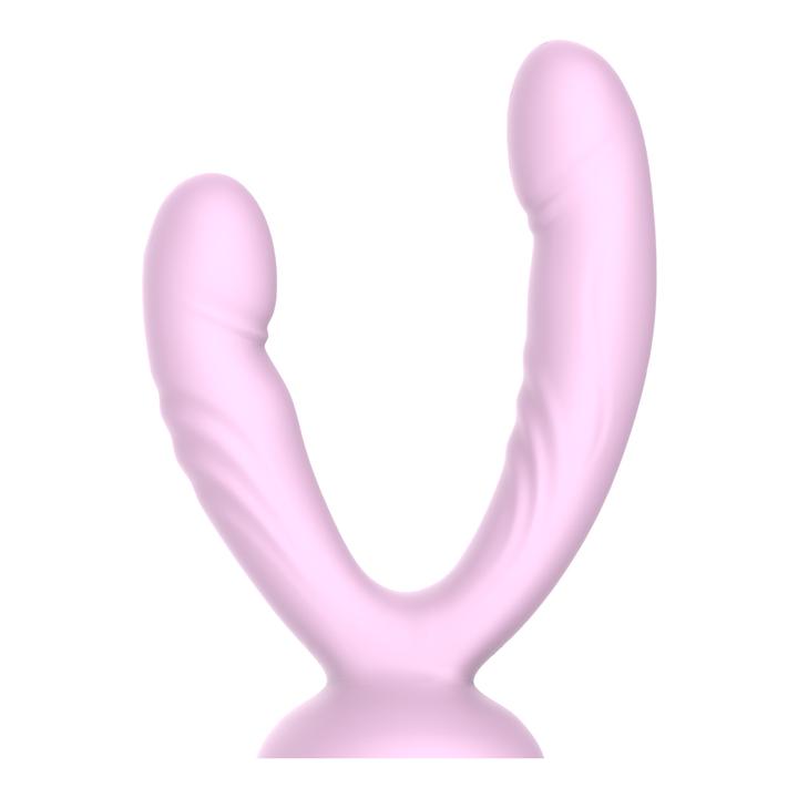 backside view of Suction-cup Double Penetration Vibrator with soft raised ripples 