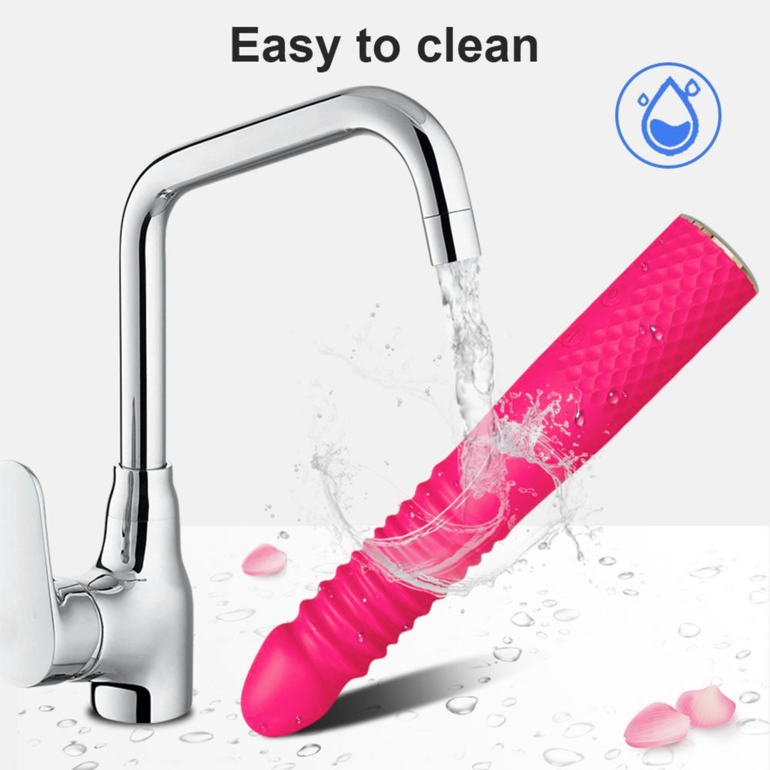 easy to clean Thrusting and Vibrating Suction Cup Dildo 