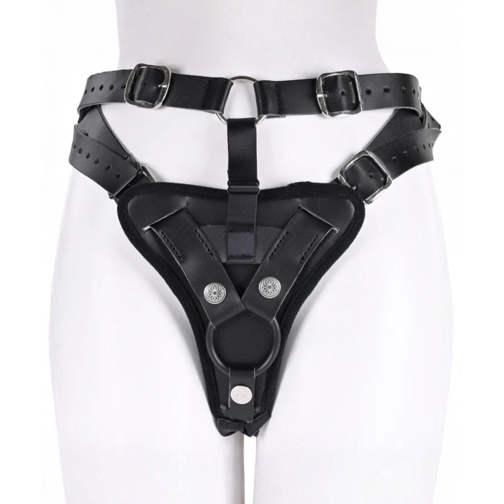 front side of Sportsheets Aurora High Waisted Strap-On on a mannequin 
