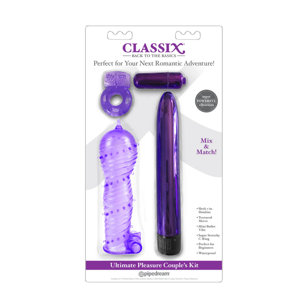 purple Classix Ultimate Pleasure Couple's as seen inside of packaging 