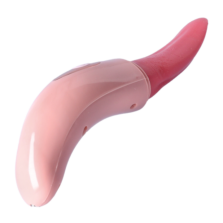 view of handle from Pink Rechargeable Licking Tongue 