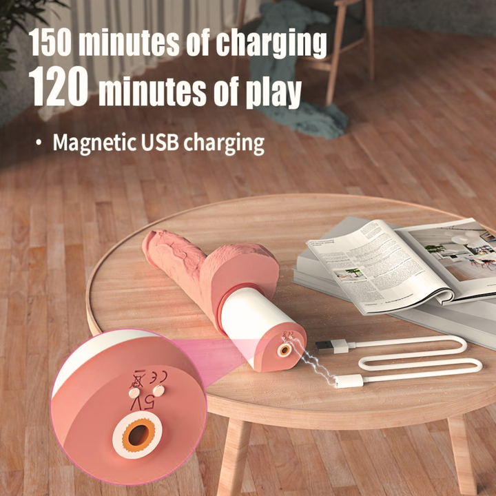 120 minutes of play Warming, Thrusting, Vibrating, and Waterproof Dildo