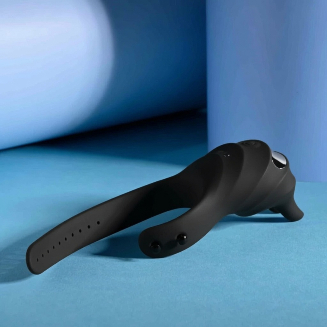 Adjustable Vibrating Couple's Cock Ring unfastened