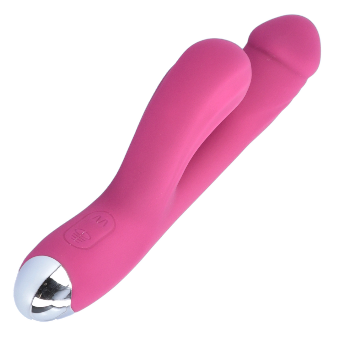 angled view of power buttons from magenta sex toy 