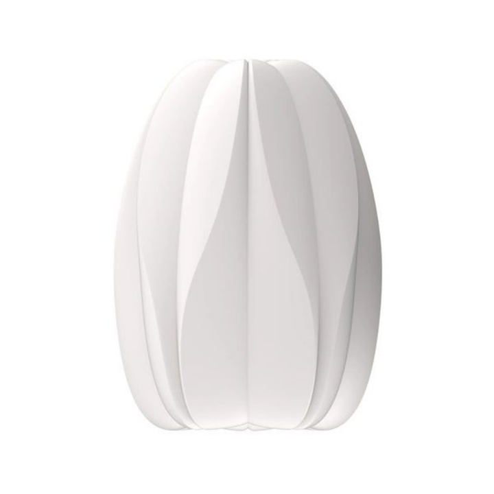 white Cherry Blossom Masturbator Egg sleeve exterior with white background view of edges