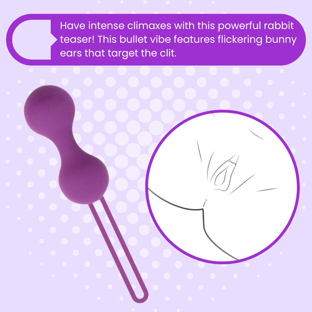 have intense climaxes with this powerful rabbit teaser. This bullet vibe features flickering bunny ears that target the clit. 