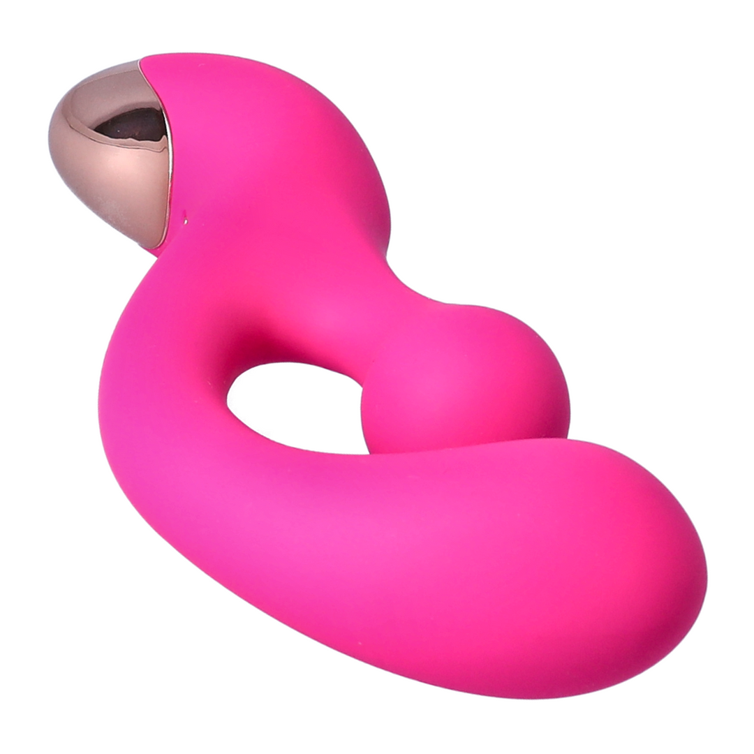 angled view of bulbous curved shaft and clit rotates 