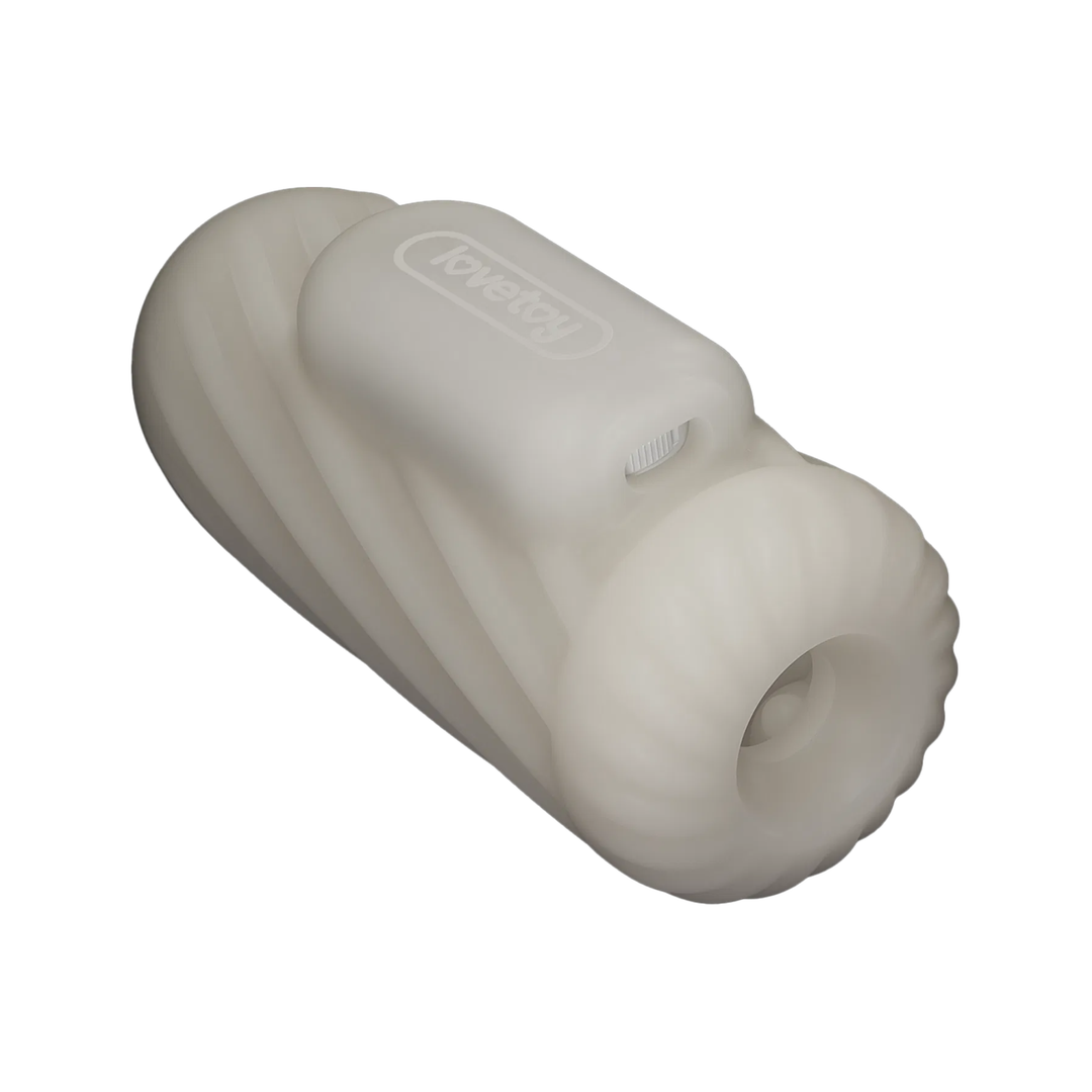 angled view of interior tunnel from Knights Ring Vibrating Dual Purpose Sleeve-Spiral