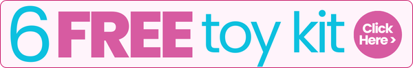 Promotional text for a free 6 toy kit with a call to action button.