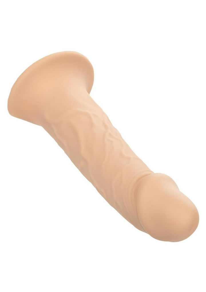 top view of beige dildo from Performance Maxx Life-Like Extension with Harness