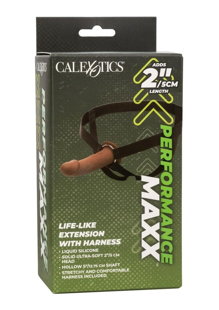Performance Maxx Life-Like Extension with Harness - Chocolate as seen inside of packaging 