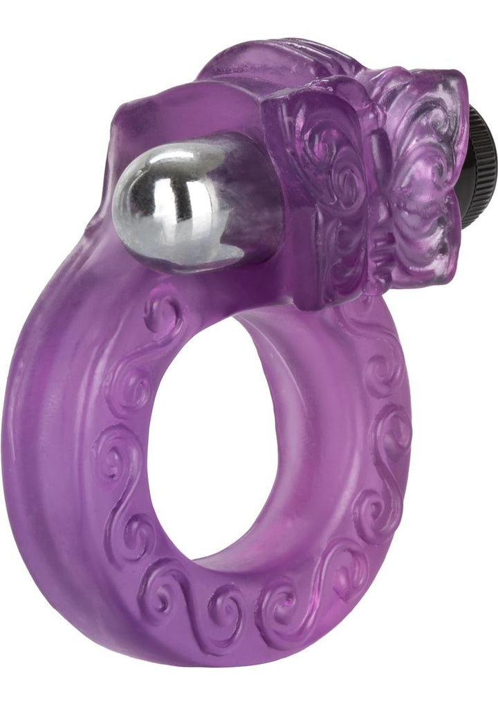 Purple ring with decorative patterns on a white background