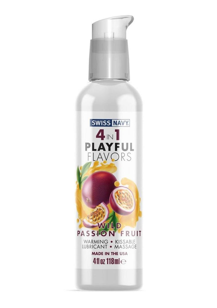 Swiss Navy 4 In 1 Flavored Lubricant 4oz - Wild Passion Fruit