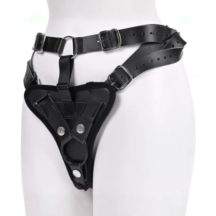 adjustable straps on Sportsheets Aurora High Waisted Strap-On as seen on a mannequin 