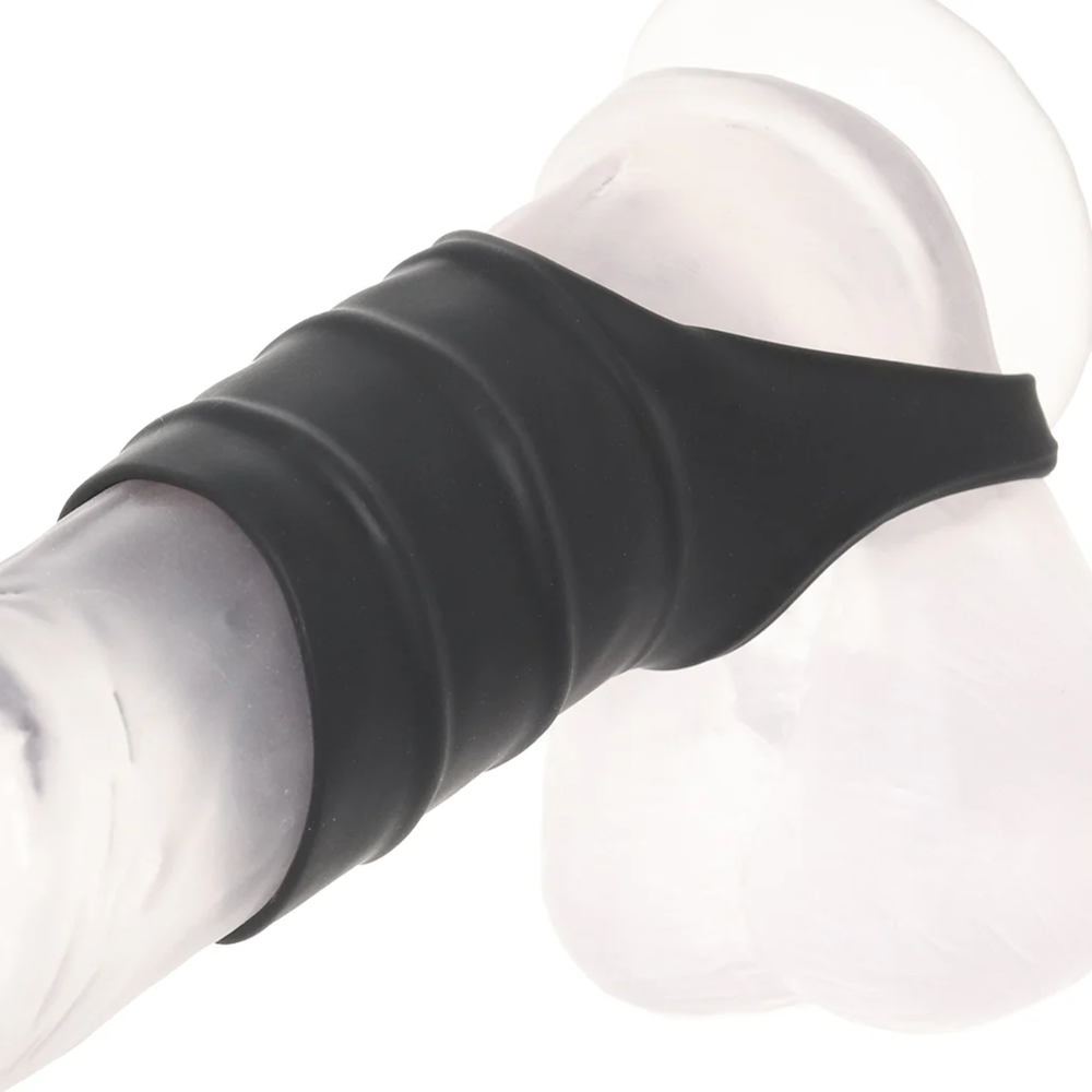 Spiral Penis Sleeve as seen on a clear jelly dildo 