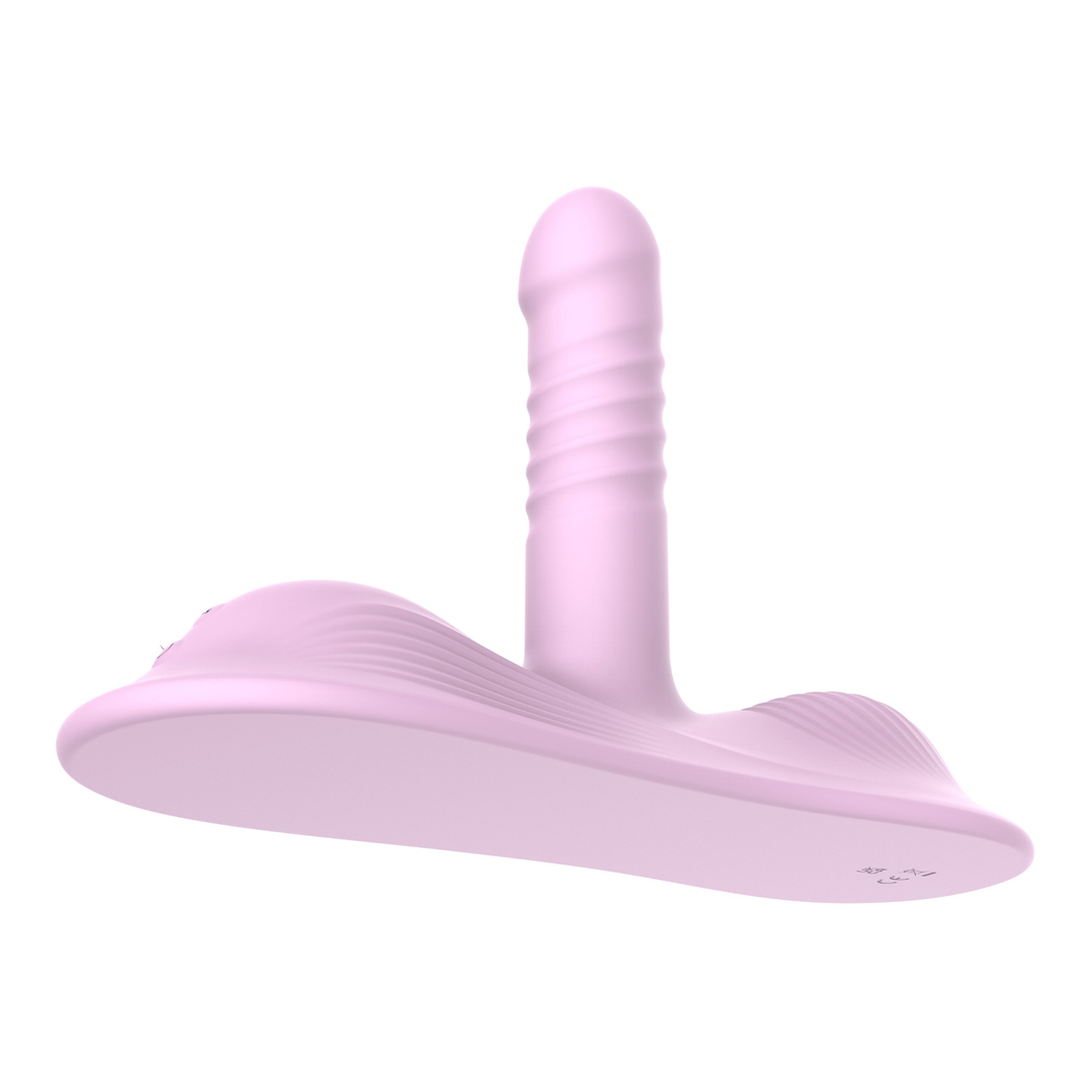 waterproof Thrusting Hands-free Vibrator with flat base 