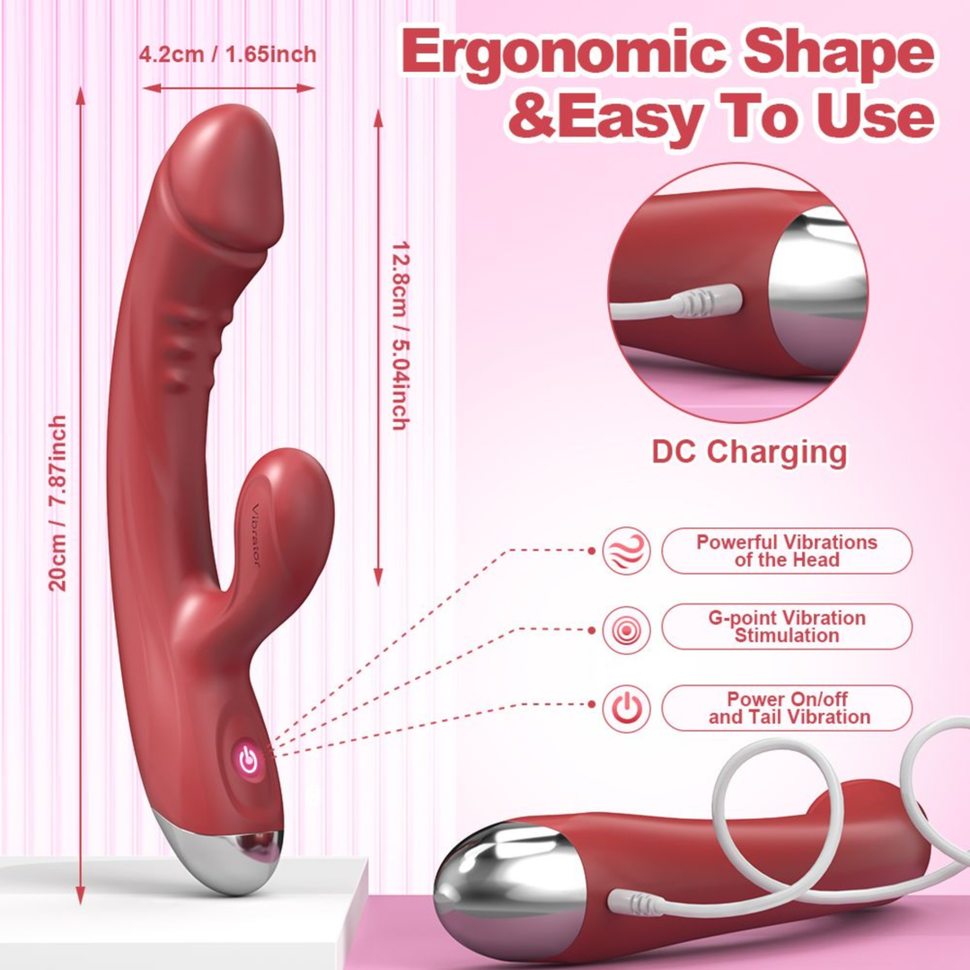 dimensions for The Hop To It Rabbit Vibrator easy to use 