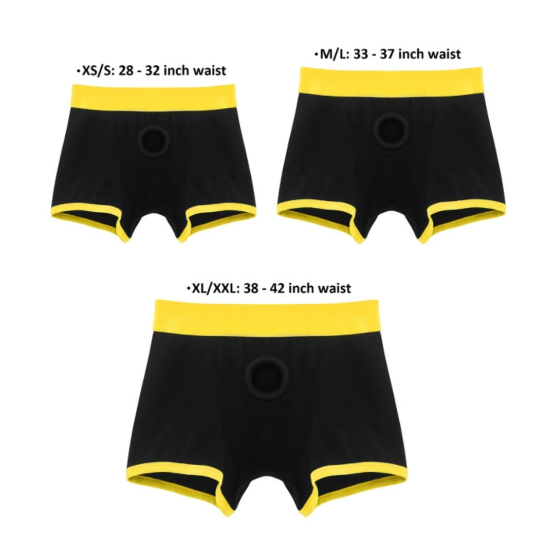 different sizes for INGEN Horny Strap-on Shorts 