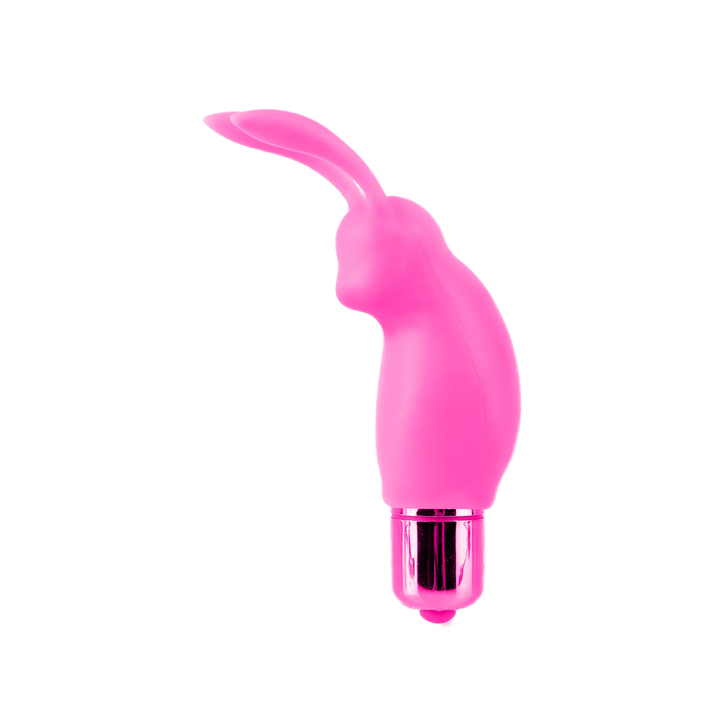 side view of bunny from pink Neon Silicone Vibrating Couples 3 Piece Kit 