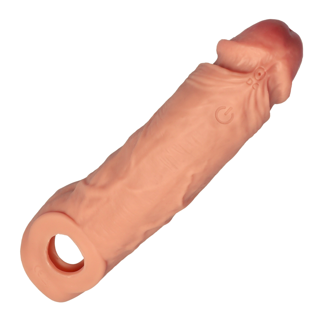 view of power button from Real Feel Vibrating Penis Extender 