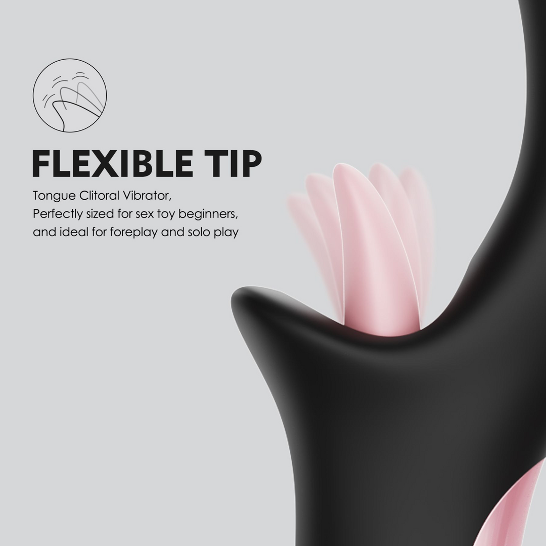 Flexible tip. tongue clitoral vibrator. perfectly sized for beginners, and ideal for foreplay and solo play 
