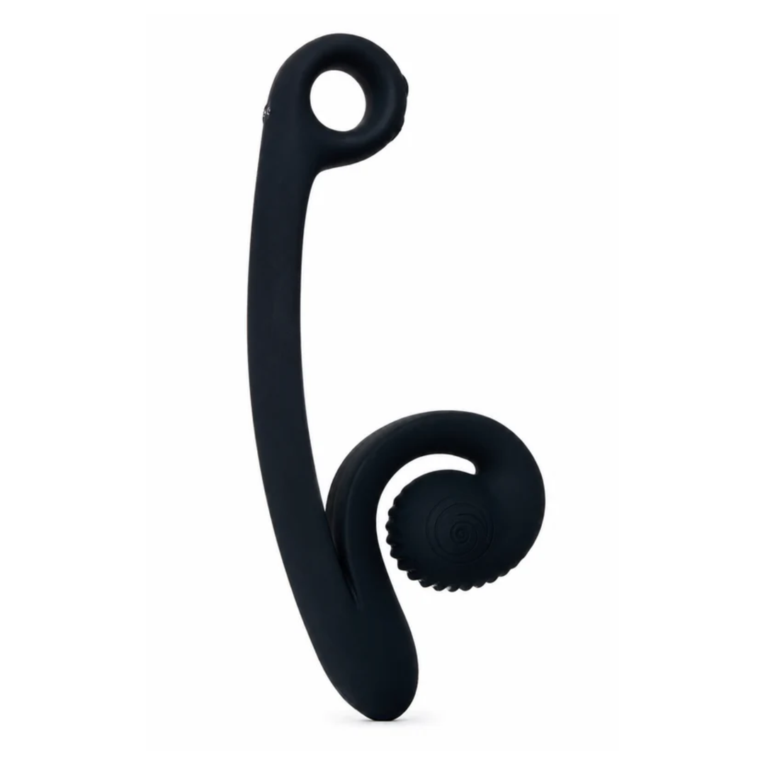 side view of SVibe Snail CURVE Rechargeable Silicone Vibrator with Clitoral Stimulator 