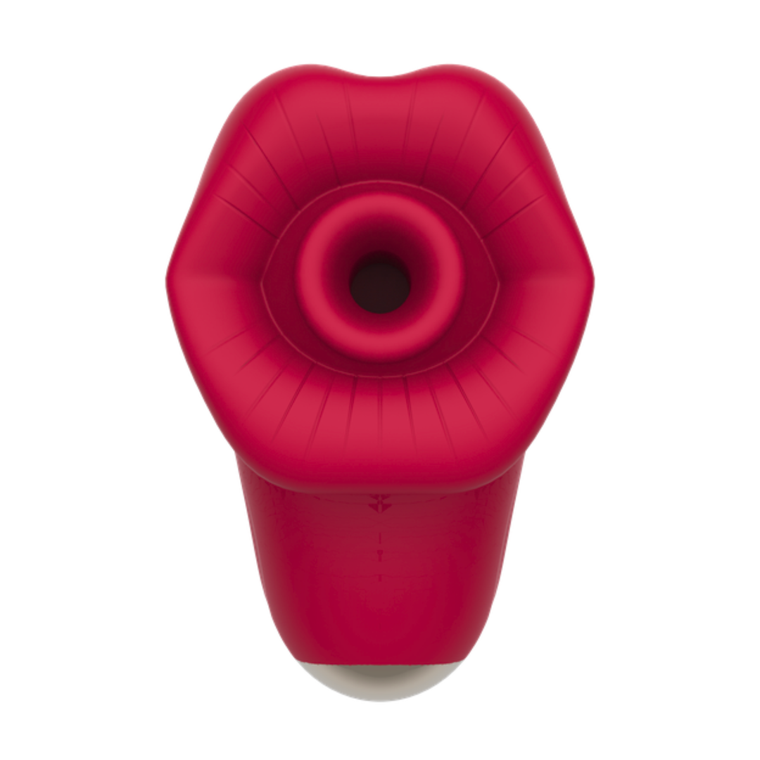 close op of mouth from Mouth-Shaped Clitoral Air Kisser 