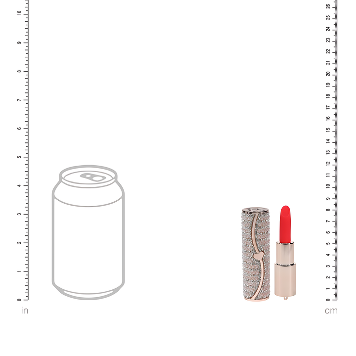 product size dimensions for Loveline Candy Lipstick Rechargeable Silicone Vibrator with Interchangeable Heads 