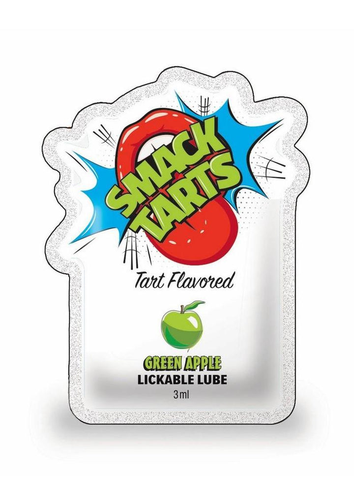 Smack Tarts green apple lickable lube packaging on a white background