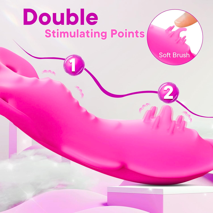 double stimulating points Wearable Butterfly Vibrator with Harness 