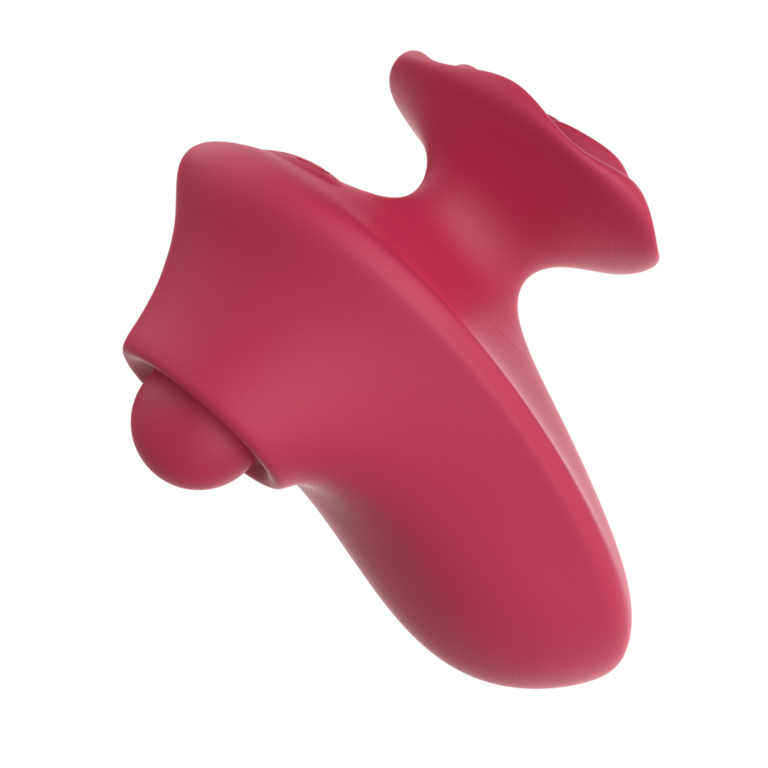 angled side view of Rose Handle Clit Tapper 